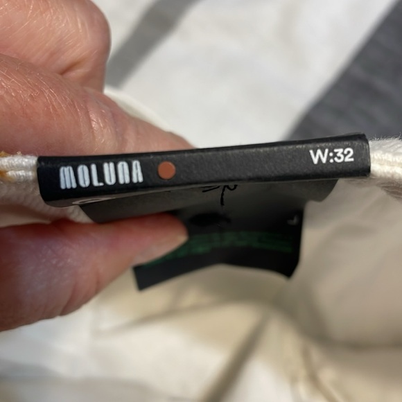 Monki White Mid-Rise Jeans With Red white blue braid, moluna, 32 - Picture 7 of 8